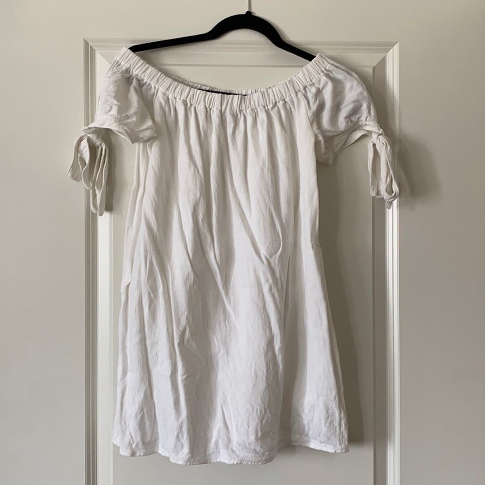 Off the shoulder white sundress